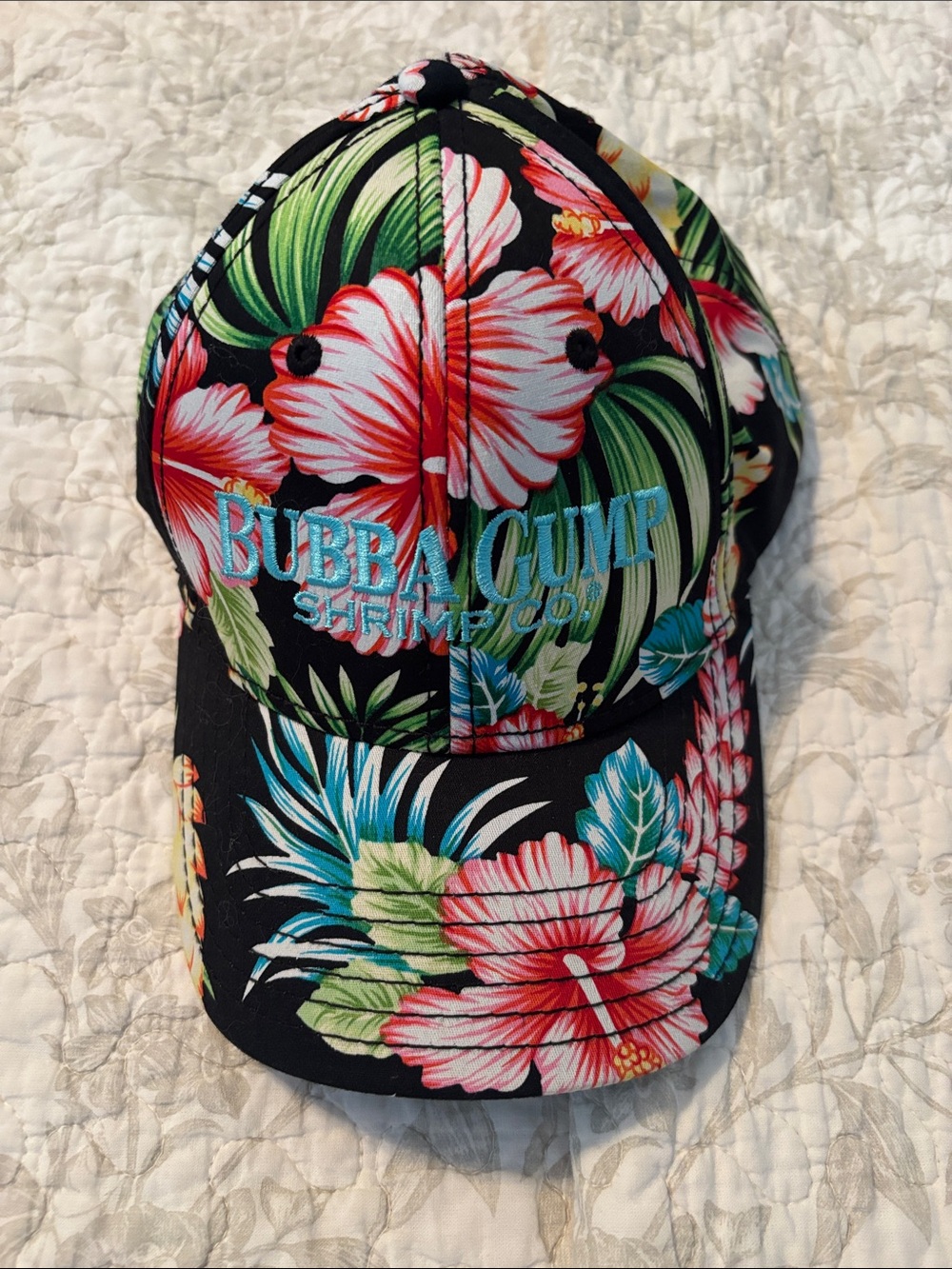 Bubba Gump Shrimp Co. Women's Black Floral Baseball Cap